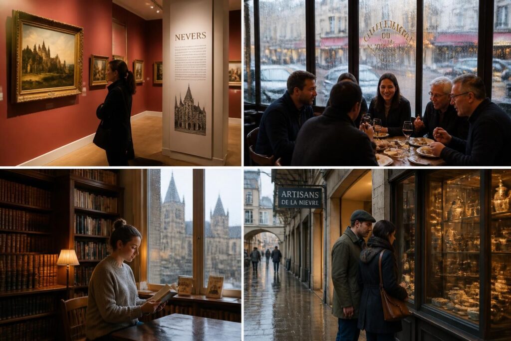 découvrez 10 idées originales pour profiter de nevers même sous la pluie. activités culturelles, visites et bons plans pour ne pas s'ennuyer quand le temps est gris.