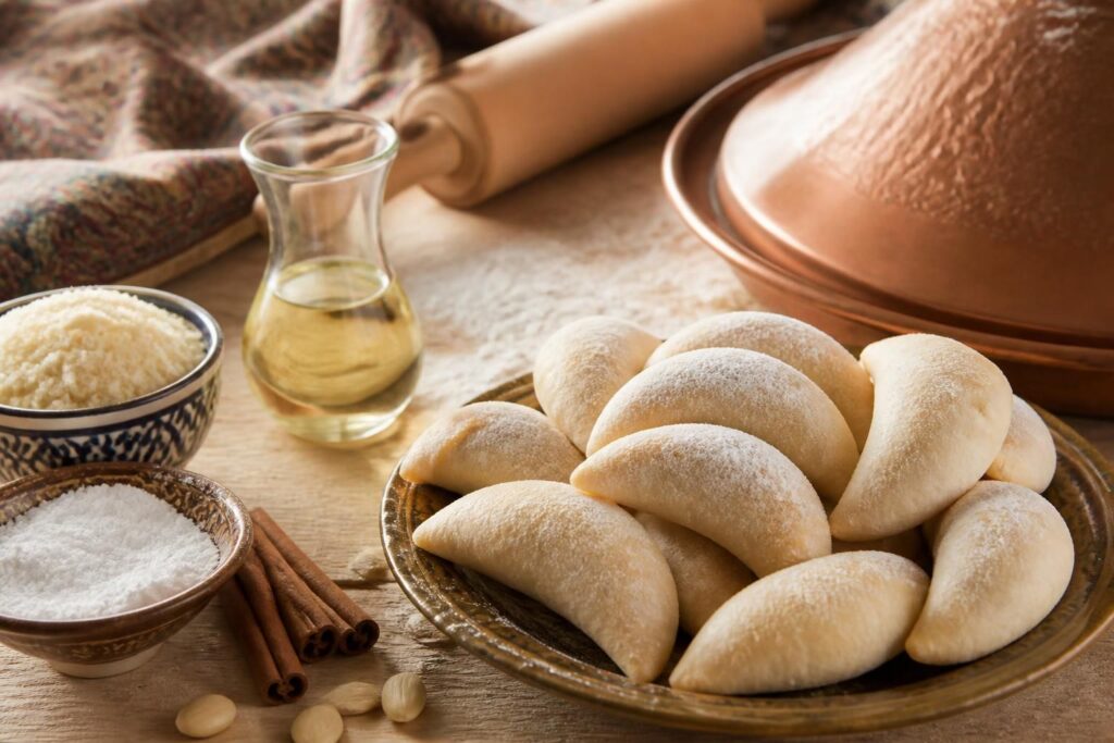 découvrez la recette authentique des cornes de gazelle marocaines, une pâtisserie orientale traditionnelle facile à préparer chez vous pour un voyage gourmand au cœur du maroc.
