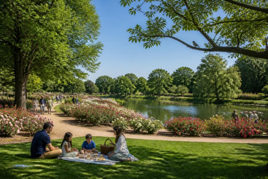 explorez le parc départemental de la roseraie pour des promenades relaxantes et des moments de détente au cœur d'une nature préservée.